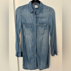H&M Denim Button-Up Shirt Dress Size 2